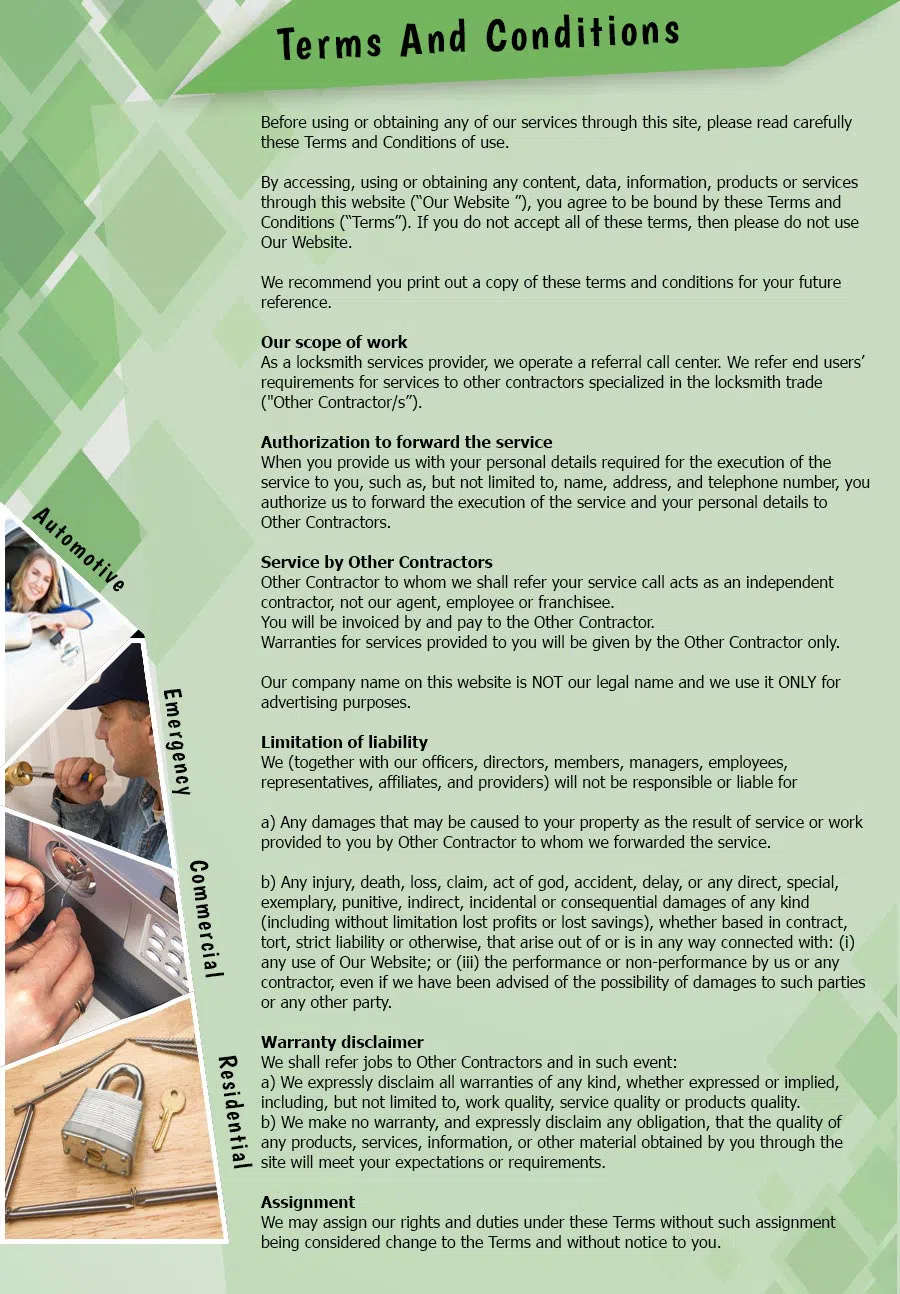 Apollo Locksmith Shop Colorado Springs, CO 719-581-3022 - TermsAndConditions-2
